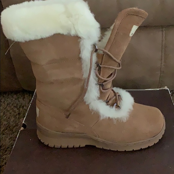 cream fur boots
